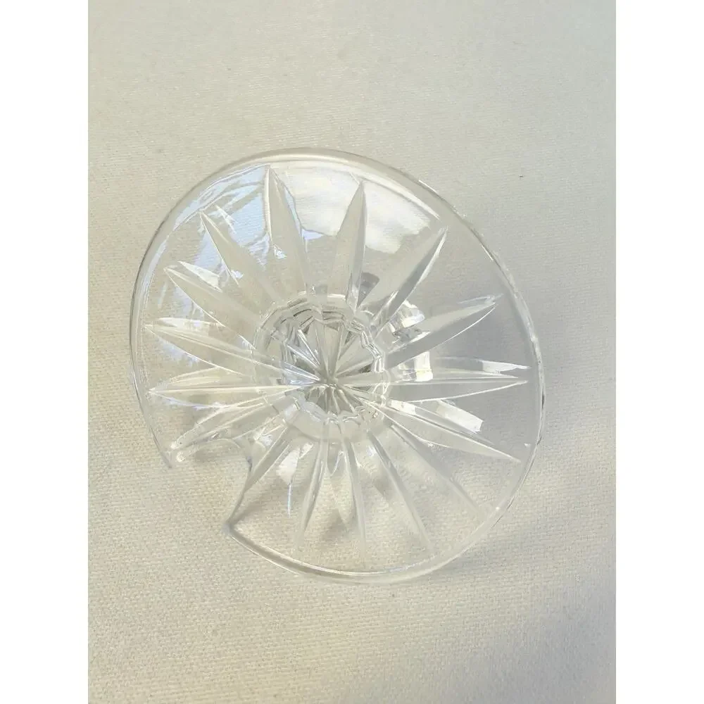 Vtg Cut Crystal Jam, Honey Jar W/ Glass Spoon Scalloped Lid